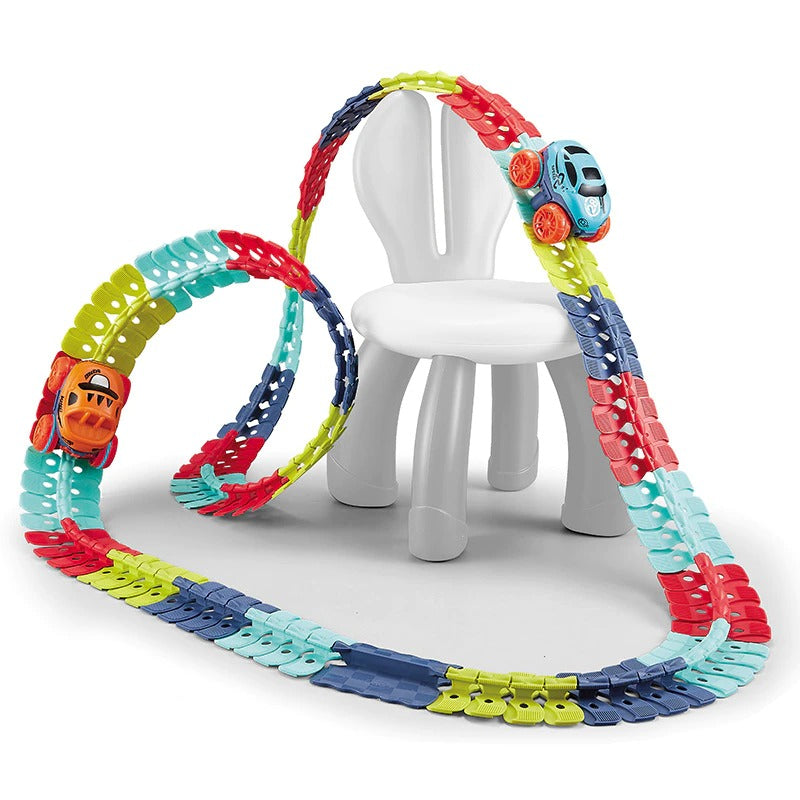 thumbnail image 2 of Children's Play Track System WayToPlay Flexible Road Track Set - 24 Piece Rubber Race Track For Toy Cars Flexible Road Toy 2 of 12
