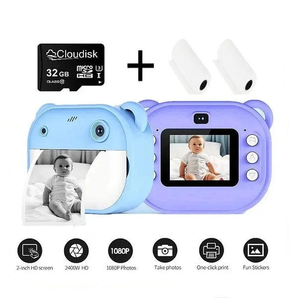 Kids Instant Print Digital Camera (FREE Card Reader)