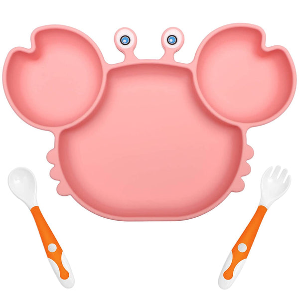 CrabPlate™ - Divided Silicone Baby Dish with Suction