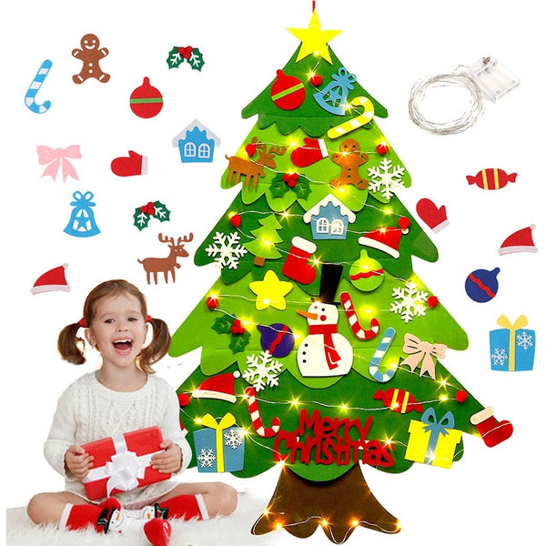 FeltTree™ - Fun DIY Felt Christmas Tree with LED String Lights (Free Gift)