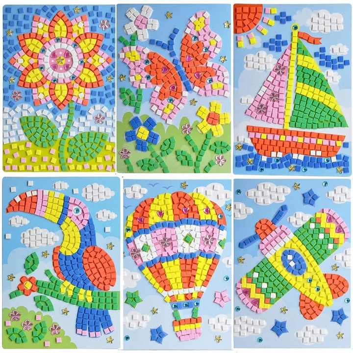 ALEXES Mosaic Sticker Art Kits for Kids - Sticky Number Mosaic